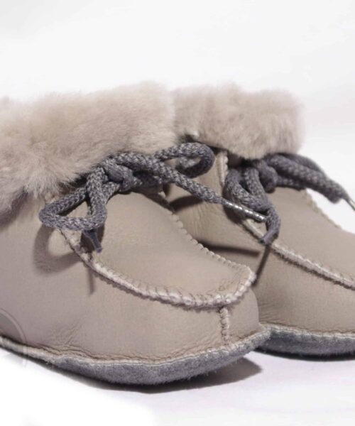 Babyslofjes Nappa Leer Deluxe  (Grijs)