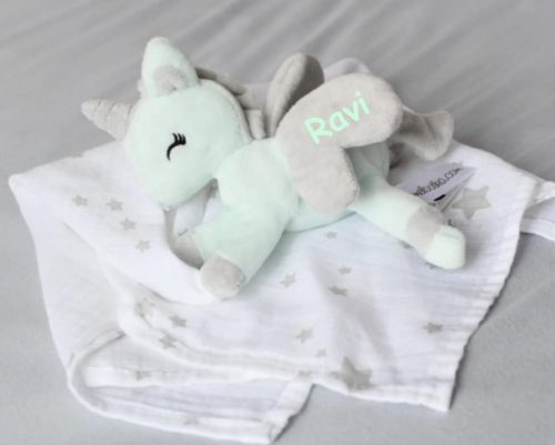 Unicorn liggend met doek