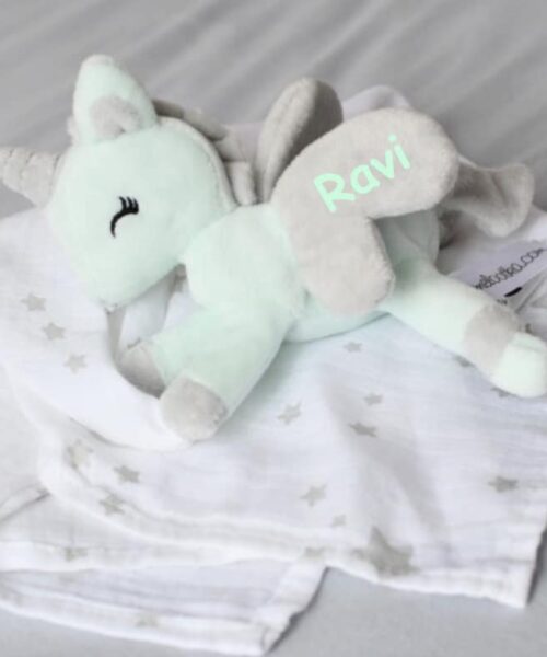 Unicorn liggend met doek