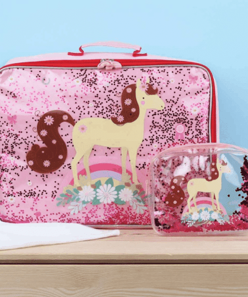 koffer glitter paard