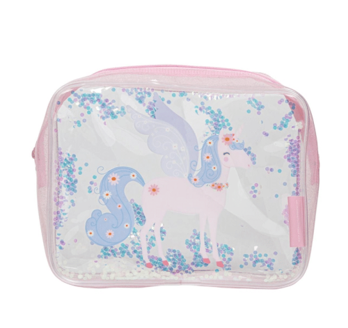 Toilettasje: Glitter - eenhoorn