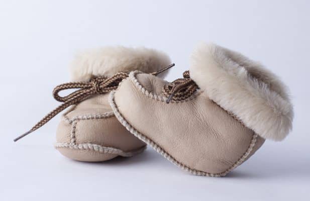 babyslofjes nappa leer sand