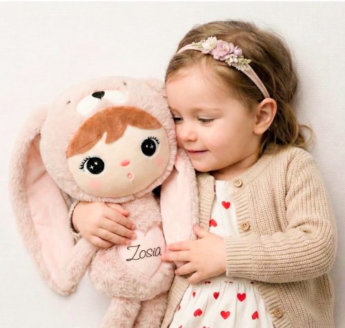 pop bunny poederrose met naam metoodoll