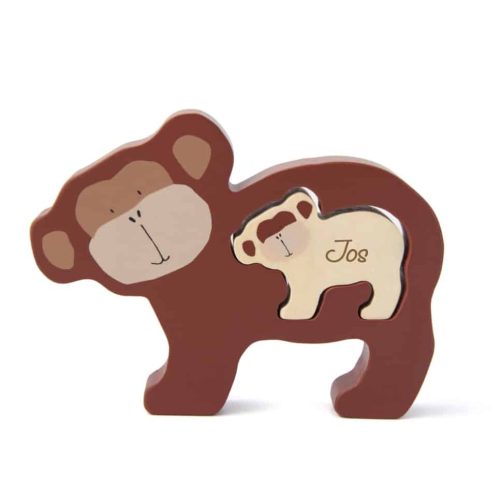 Houten babypuzzel met naam ( 3 variaties) Gegraveerd