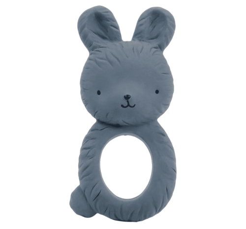 Bijtring: Konijntje - grijsblauw