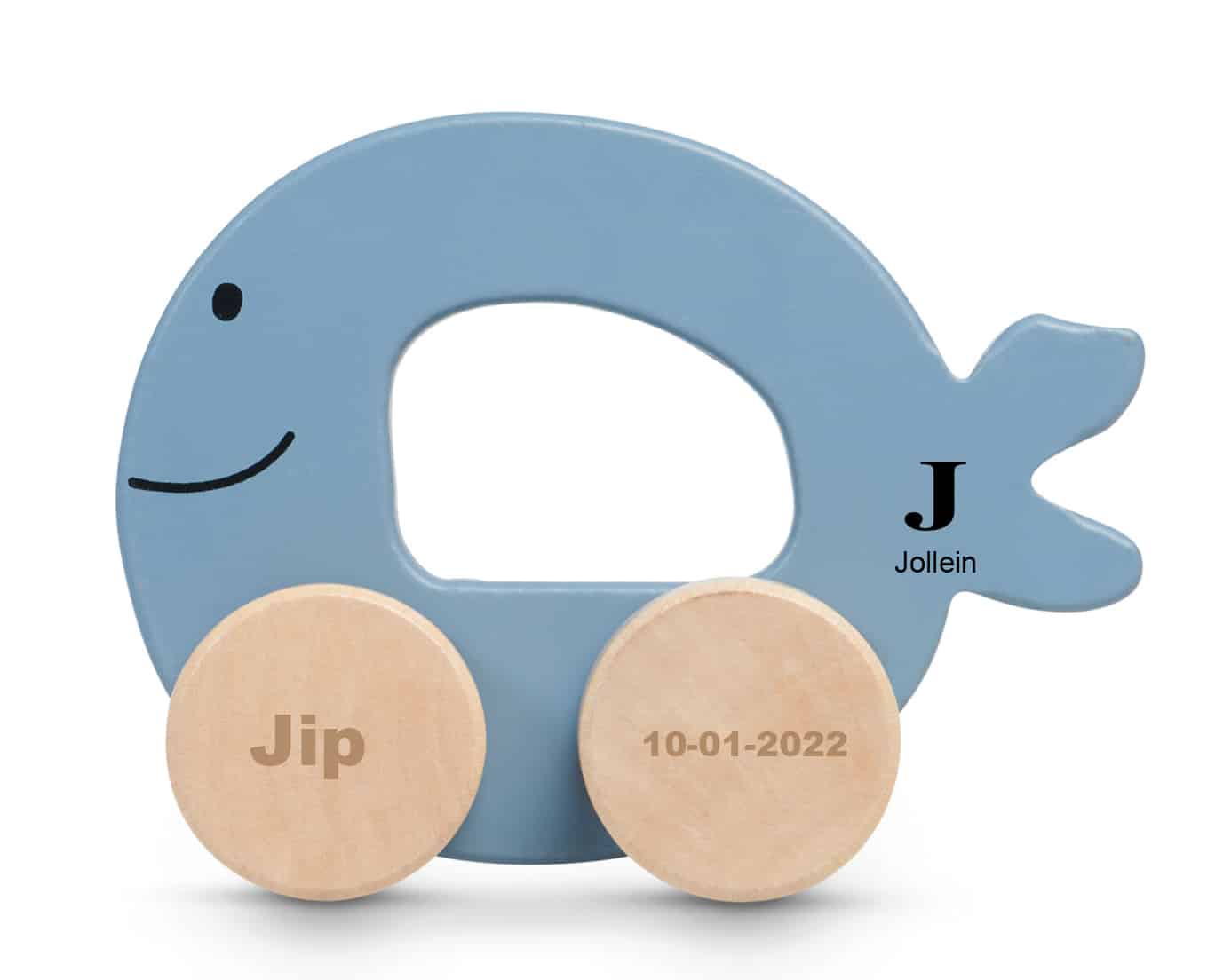 Houten Speelgoedauto - Walvis - met naam (gegraveerd) - Image 3