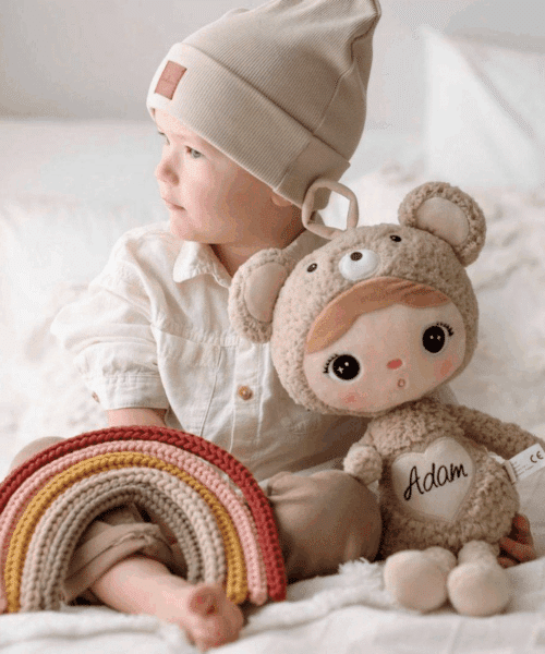 Metoo Doll Beer Beige met naam