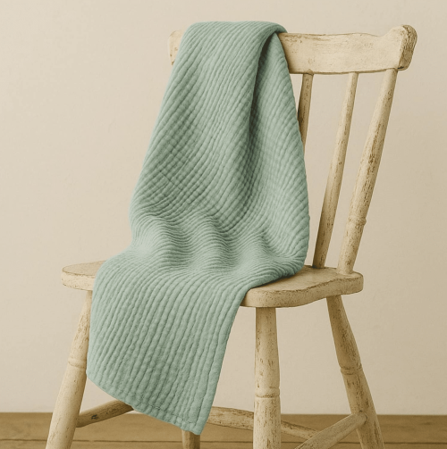 Swaddle / Hydrofiele doek 100×100 cm. Stone green.