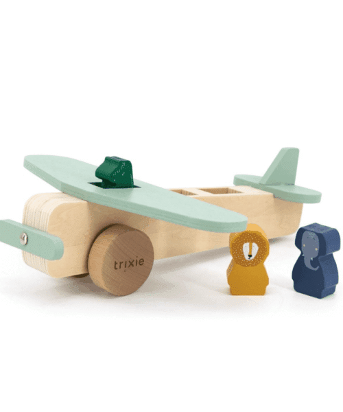 Houten dierenvliegtuig