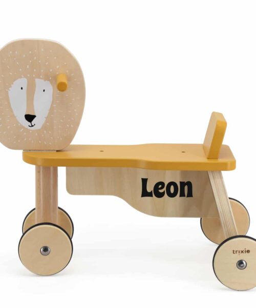 Houten loopfiets - Meneer Leeuw met naam