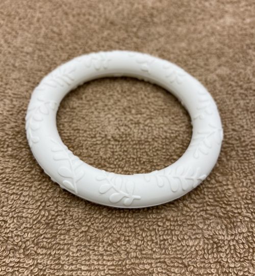 Siliconen bijtring Leaves - Cream