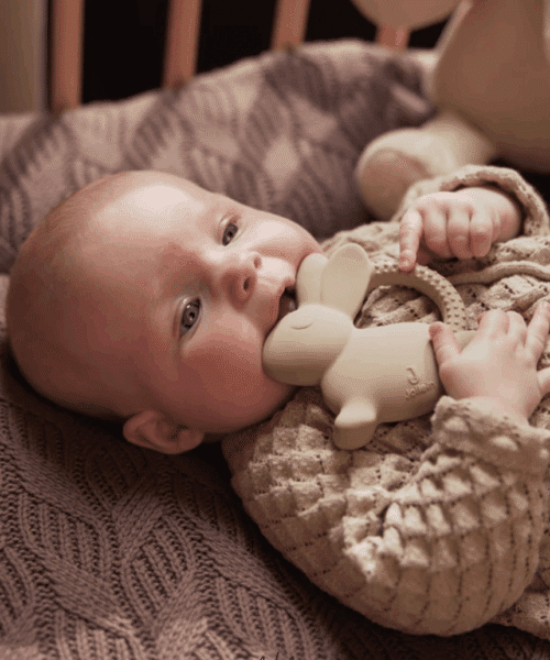 Bijtring Rubber Bunny - Nougat