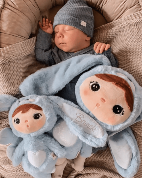 Grote pop bunny sky blue met naam