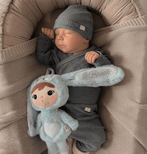 Kleine pop bunny sky blue met naam