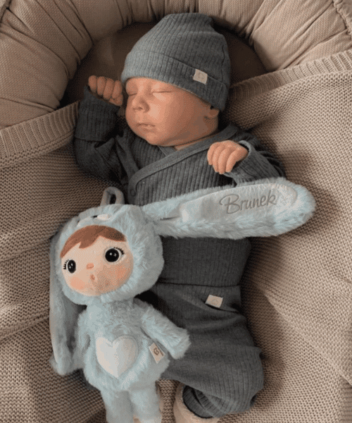 Kleine pop bunny sky blue met naam