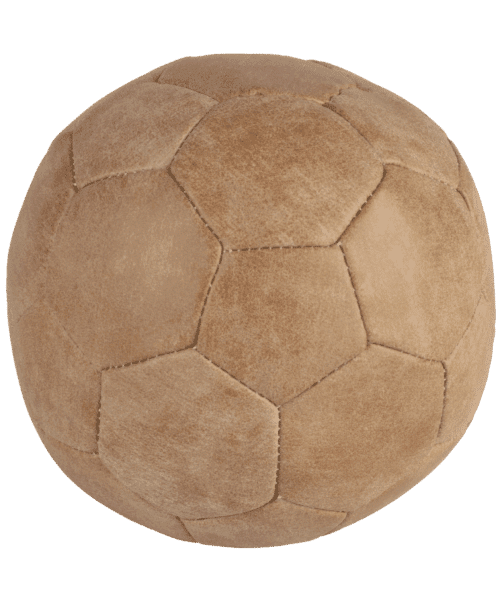 Gave vintage voetbal in bruin van BamBam. Scoren!!