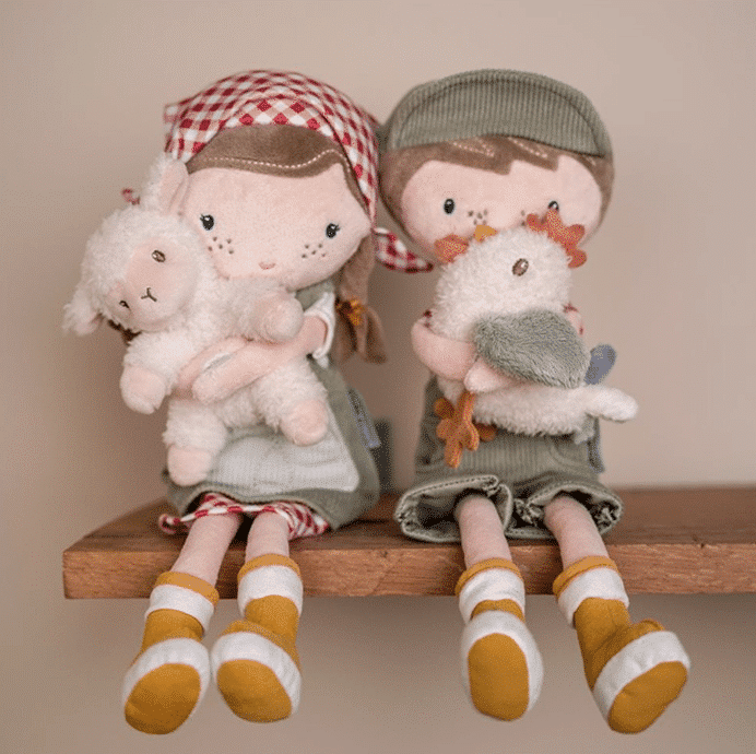 Knuffel pop boerin Rosa met schaap 35cm - Afbeelding 2