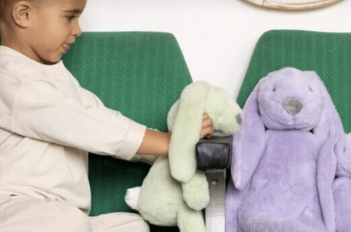 Alternative view of Tiny Lilac Recycled Rabbit Richie