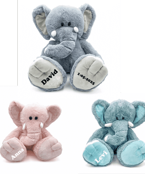 Olifant knuffel met naam