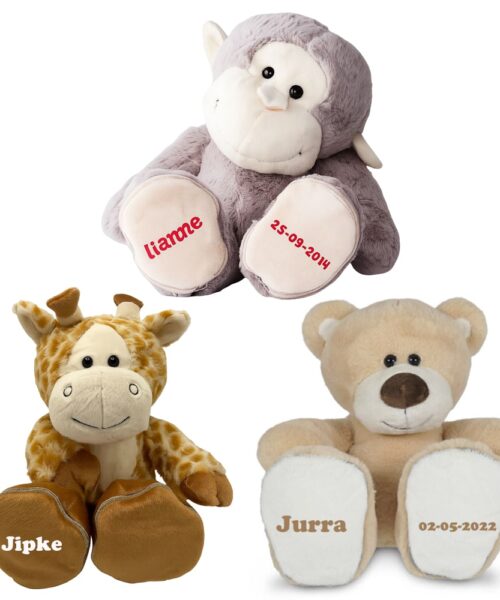 Wilde Dieren knuffel met naam