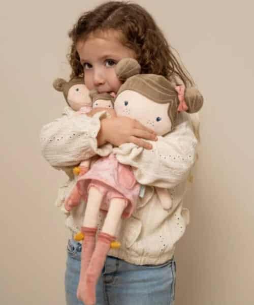 Knuffelpop Rosa Groot Little Dutch met naam