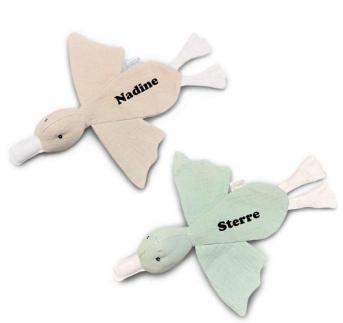 tutdoekje eend cream of stone green