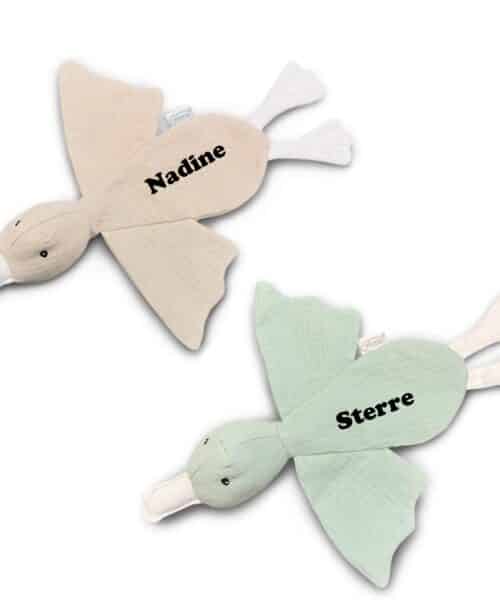 tutdoekje eend cream of stone green